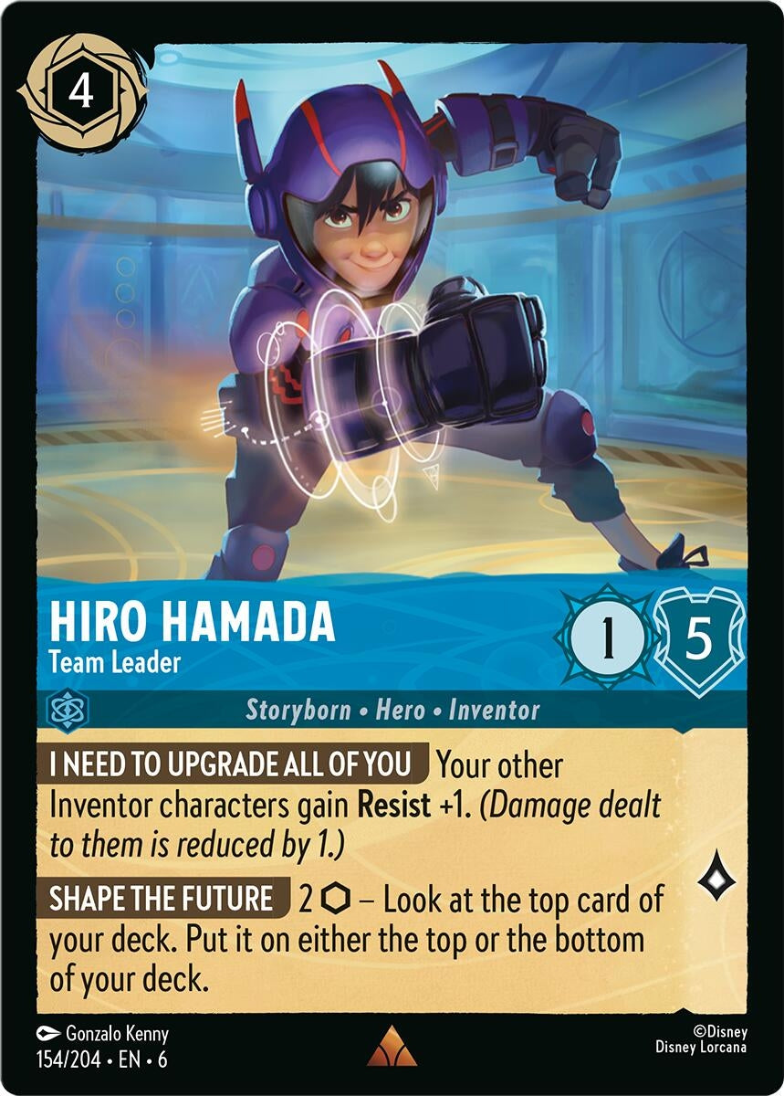 Image for Hiro Hamada - Team Leader (154/204) (Azurite Sea) (6) - Disney Lorcana