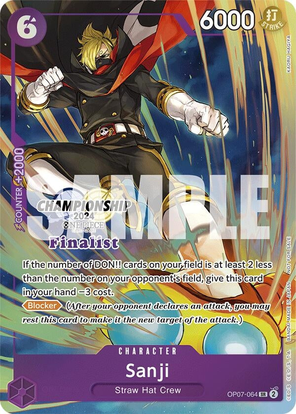 Image for Sanji (Championship 2024 Finalist Card Set) (OP07-064) (One Piece Promotion Cards) (OP-PR) - One Piece Card Game