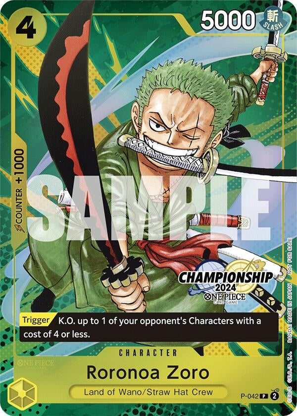 Image for Roronoa Zoro (CS 2024 Event Pack Finalist) (P-042) (One Piece Promotion Cards) (OP-PR) - One Piece Card Game