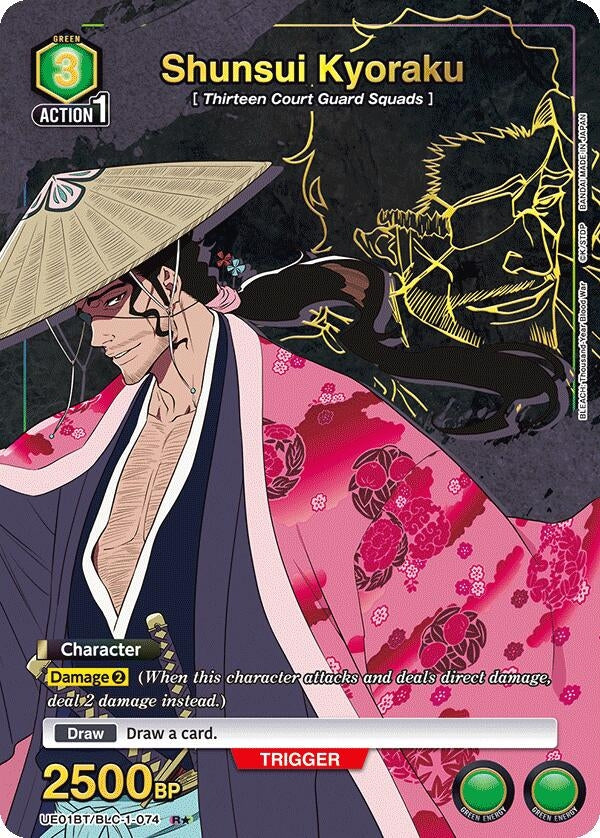 Image for Shunsui Kyoraku (074) (R*) (UE01BT/BLC-1-074) (UE01BT: BLEACH: Thousand-Year Blood War) (UE01BT) - Union Arena