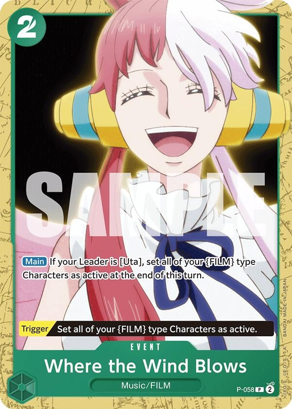 Image for Where the Wind Blows (P-058) (Starter Deck 16: GREEN Uta) (ST-16) - One Piece Card Game