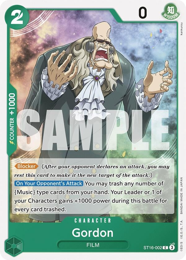 Image for Gordon (ST16-002) (Starter Deck 16: GREEN Uta) (ST-16) - One Piece Card Game