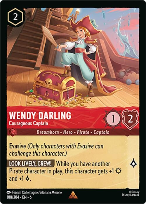 Image for Wendy Darling - Courageous Captain (108/204) (Azurite Sea) (6) - Disney Lorcana