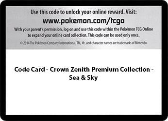 Image for Code Card - Sea & Sky Premium Collection (SWSH: Crown Zenith) - Pokemon