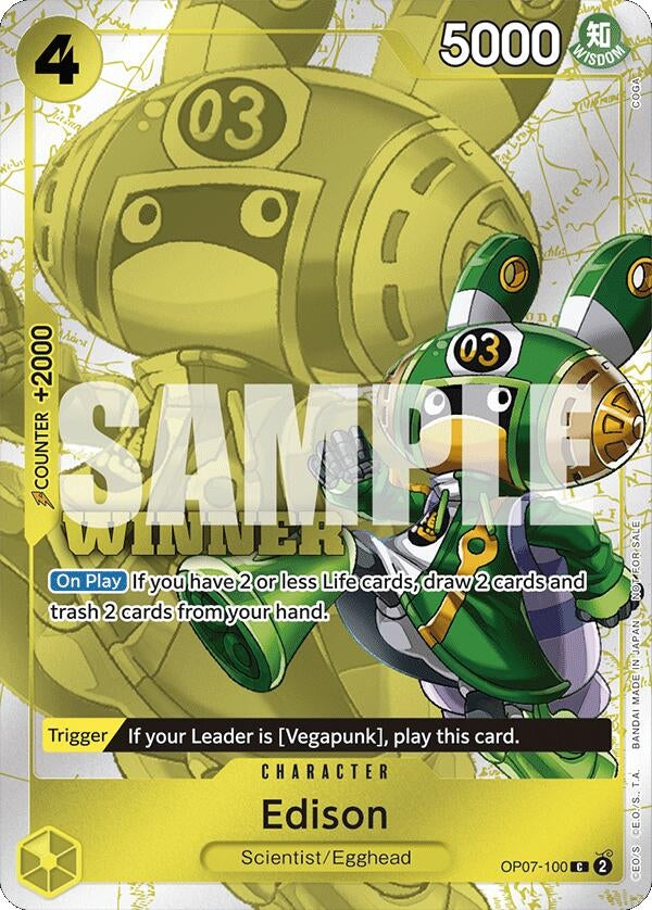 Image for Edison (Winner Pack 2024 Oct.-Dec.) (OP07-100) (One Piece Promotion Cards) (OP-PR) - One Piece Card Game