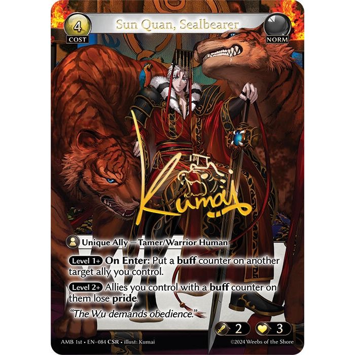 Image for Sun Quan, Sealbearer (CSR) (084) (Mortal Ambition) - Grand Archive TCG