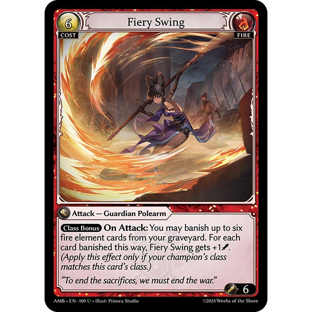Image for Fiery Swing (100) (Mortal Ambition) - Grand Archive TCG
