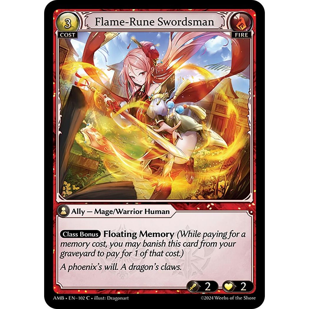 Image for Flame-Rune Swordsman (102) (Mortal Ambition) - Grand Archive TCG
