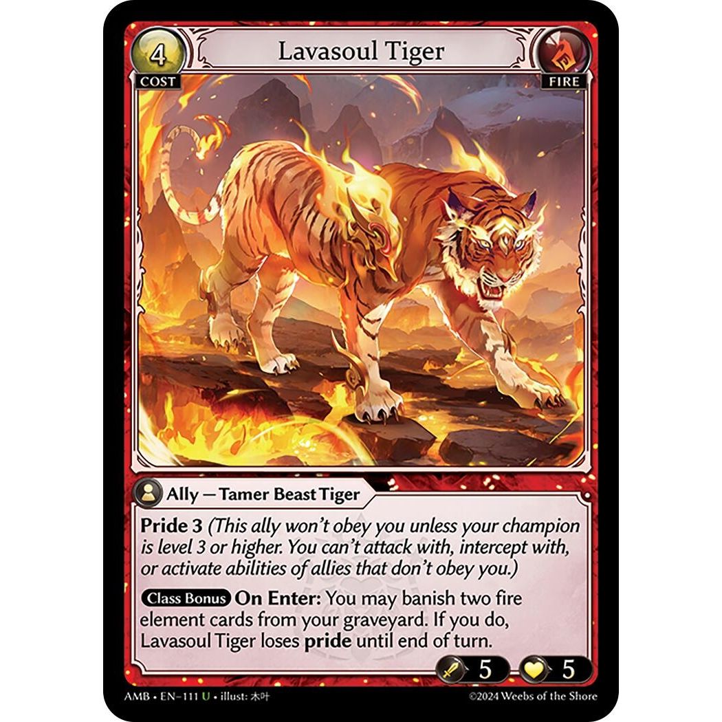 Image for Lavasoul Tiger (111) (Mortal Ambition) - Grand Archive TCG