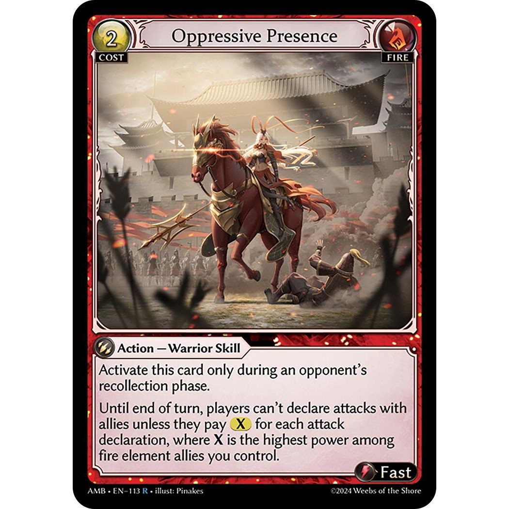 Image for Oppressive Presence (113) (Mortal Ambition) - Grand Archive TCG
