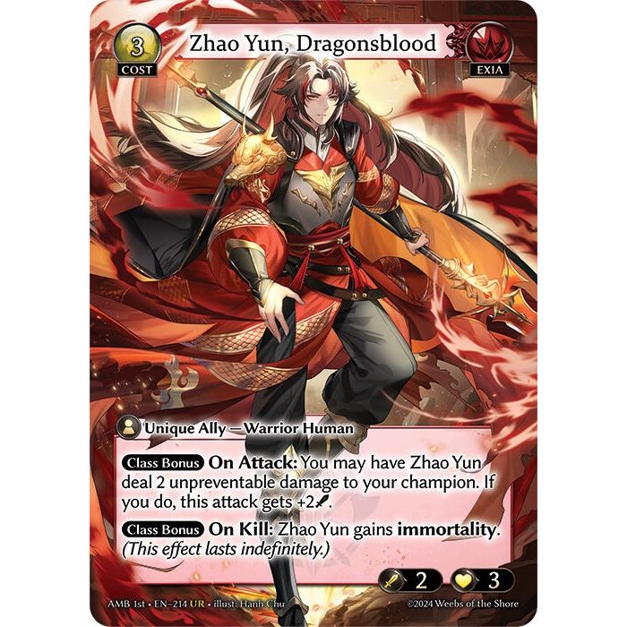 Image for Zhao Yun, Dragonsblood (214) (Mortal Ambition) - Grand Archive TCG