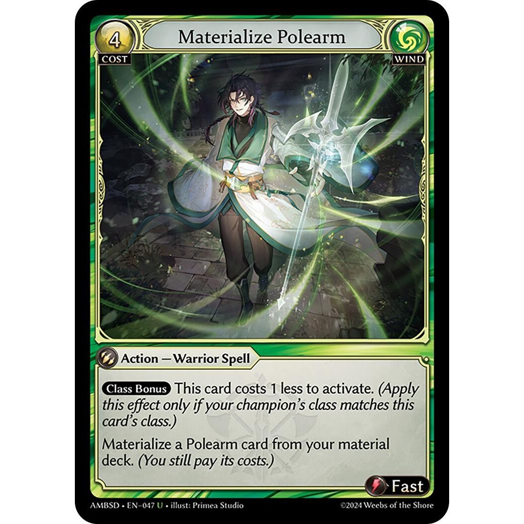 Image for Materialize Polearm (047) (Mortal Ambition Starter Decks) - Grand Archive TCG