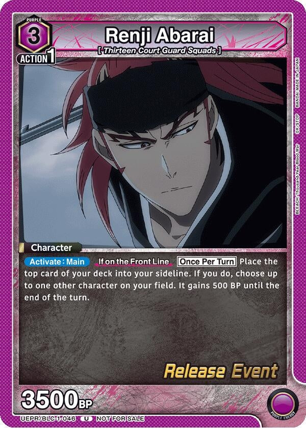 Image for Renji Abarai (046) (UEPR/BLC-1-046) (UE01BT: BLEACH: Thousand-Year Blood War Release Event Cards) (UE01BT_RE) - Union Arena