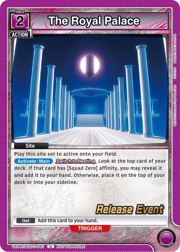 Image for The Royal Palace (UEPR/BLC-1-061) (UE01BT: BLEACH: Thousand-Year Blood War Release Event Cards) (UE01BT_RE) - Union Arena