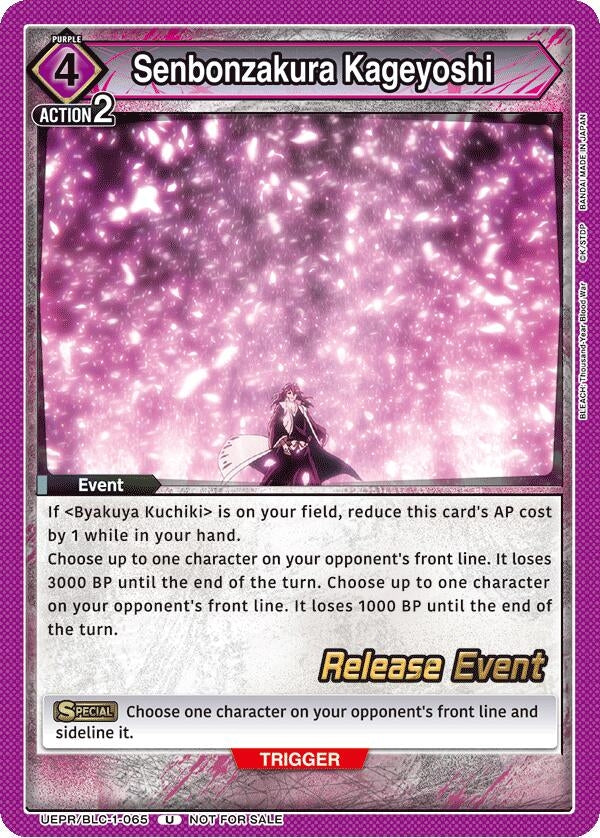 Image for Senbonzakura Kageyoshi (UEPR/BLC-1-065) (UE01BT: BLEACH: Thousand-Year Blood War Release Event Cards) (UE01BT_RE) - Union Arena