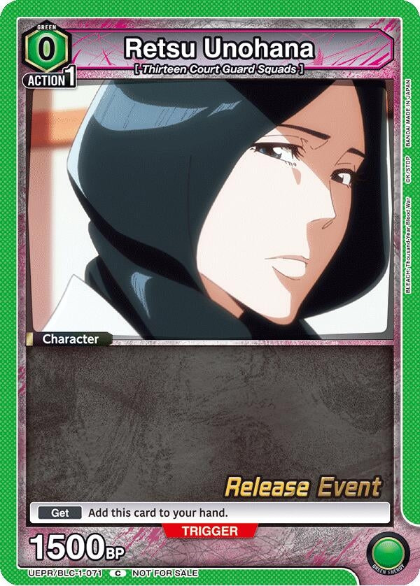 Image for Retsu Unohana (071) (UEPR/BLC-1-071) (UE01BT: BLEACH: Thousand-Year Blood War Release Event Cards) (UE01BT_RE) - Union Arena