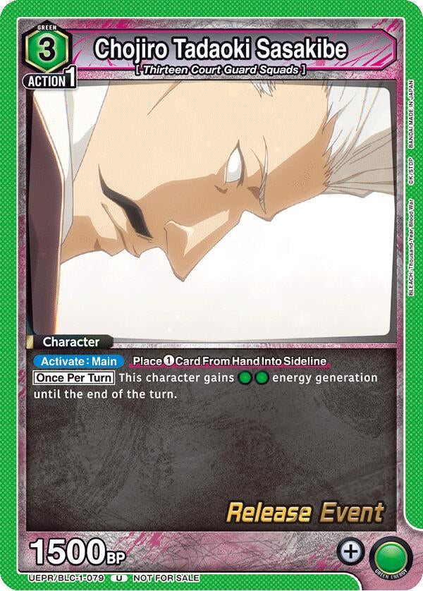Image for Chojiro Tadaoki Sasakibe (UEPR/BLC-1-079) (UE01BT: BLEACH: Thousand-Year Blood War Release Event Cards) (UE01BT_RE) - Union Arena