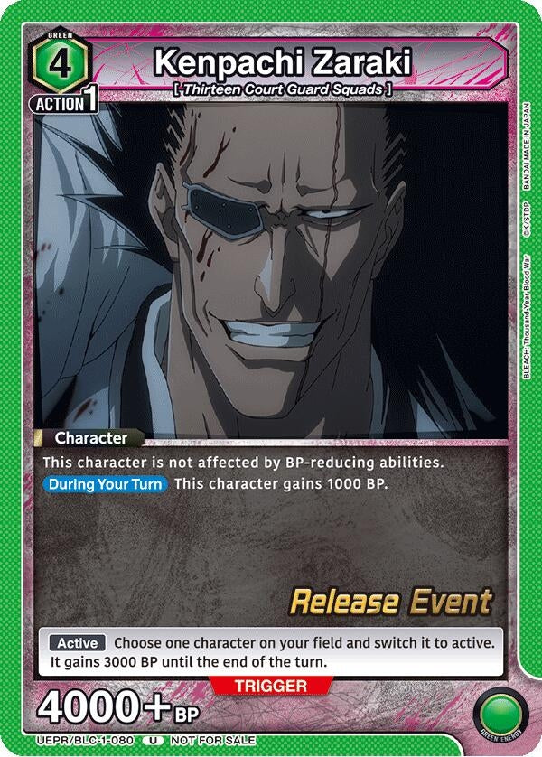 Image for Kenpachi Zaraki (080) (UEPR/BLC-1-080) (UE01BT: BLEACH: Thousand-Year Blood War Release Event Cards) (UE01BT_RE) - Union Arena