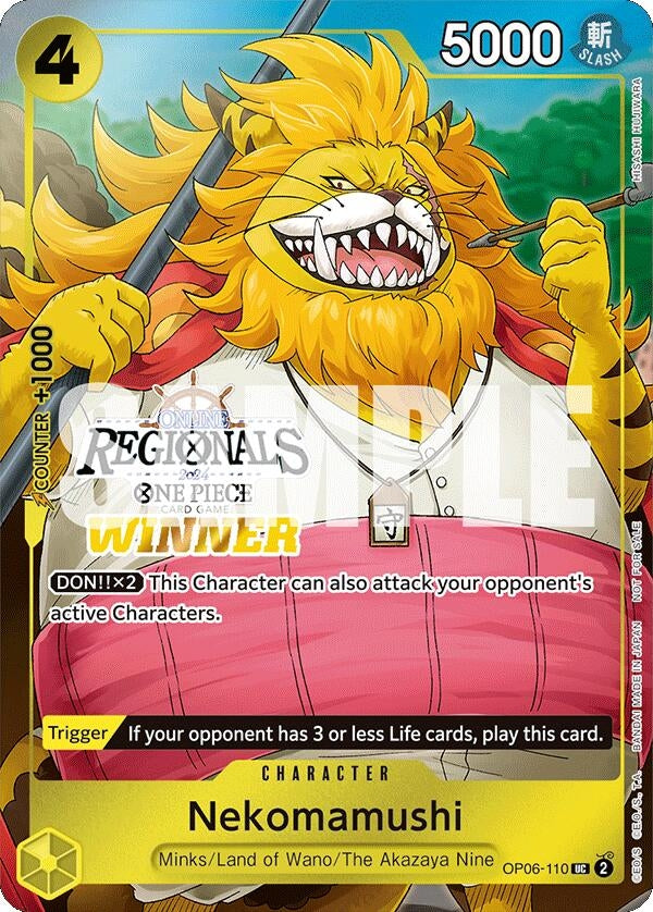 Image for Nekomamushi (Online Regional 2024 Vol. 3) [Winner] (OP06-110) (One Piece Promotion Cards) (OP-PR) - One Piece Card Game