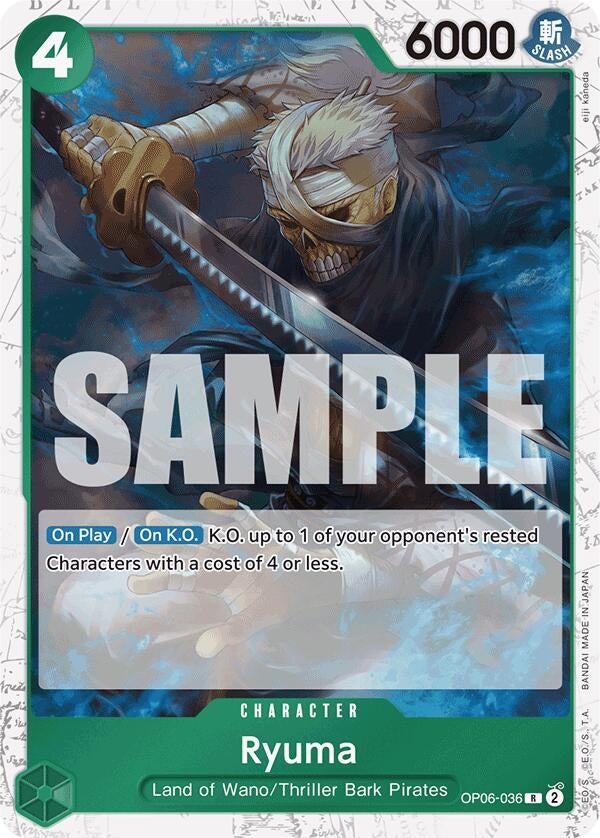 Image for Ryuma (Jolly Roger Foil) (OP06-036) (Premium Booster -The Best-) (PRB-01) - One Piece Card Game