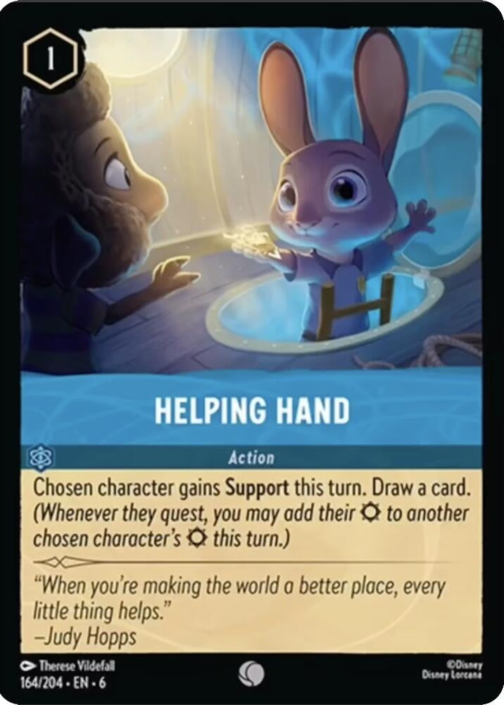 Image for Helping Hand (164/204) (Azurite Sea) (6) - Disney Lorcana