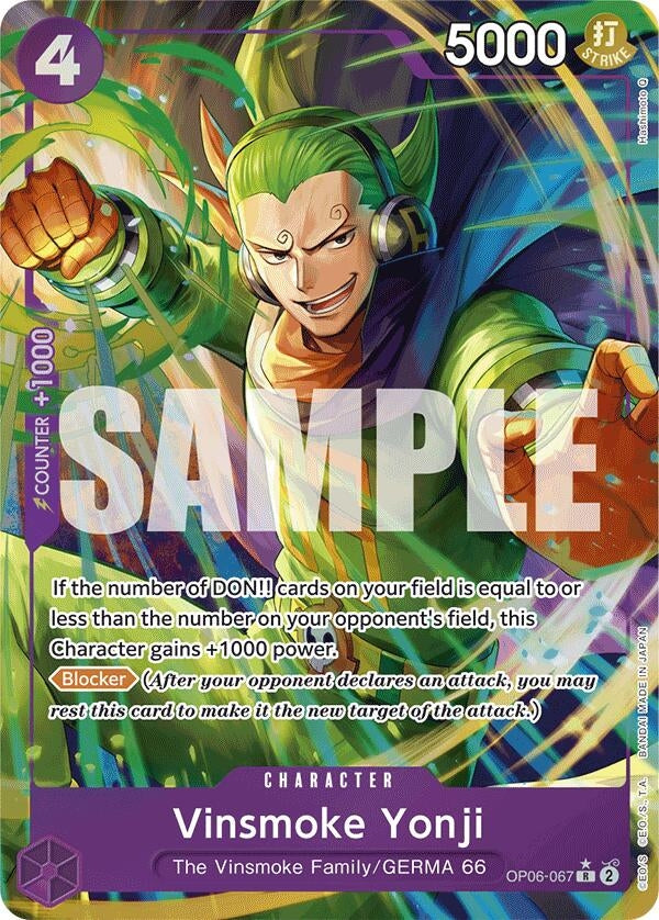 Image for Vinsmoke Yonji (OP06-067) (Alternate Art) (OP06-067) (Premium Booster -The Best-) (PRB-01) - One Piece Card Game