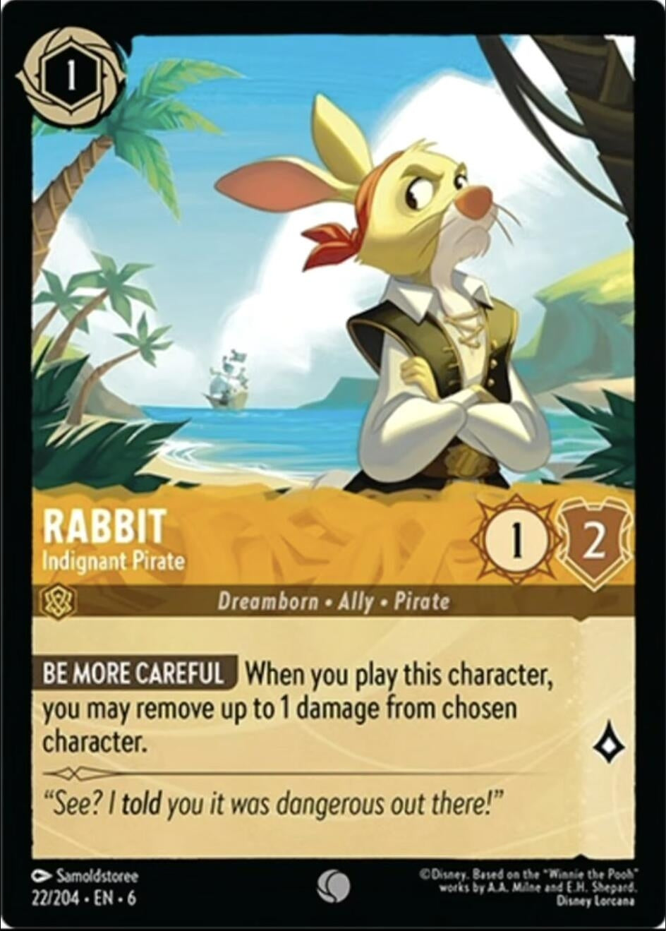 Image for Rabbit - Indignant Pirate (22/204) (Azurite Sea) (6) - Disney Lorcana