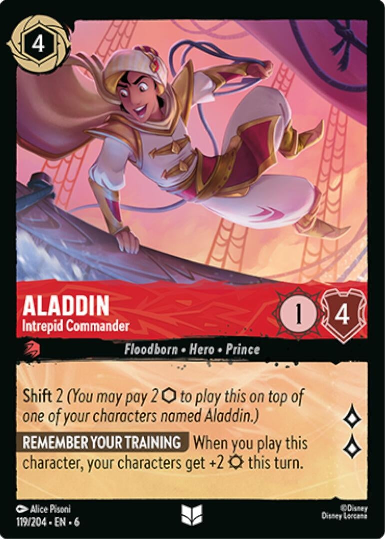 Image for Aladdin - Intrepid Commander (119/204) (Azurite Sea) (6) - Disney Lorcana