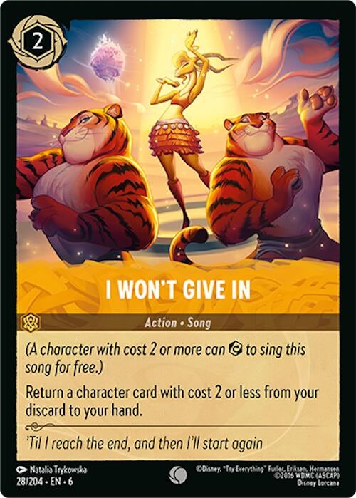 Image for I Won't Give In (28/204) (Azurite Sea) (6) - Disney Lorcana