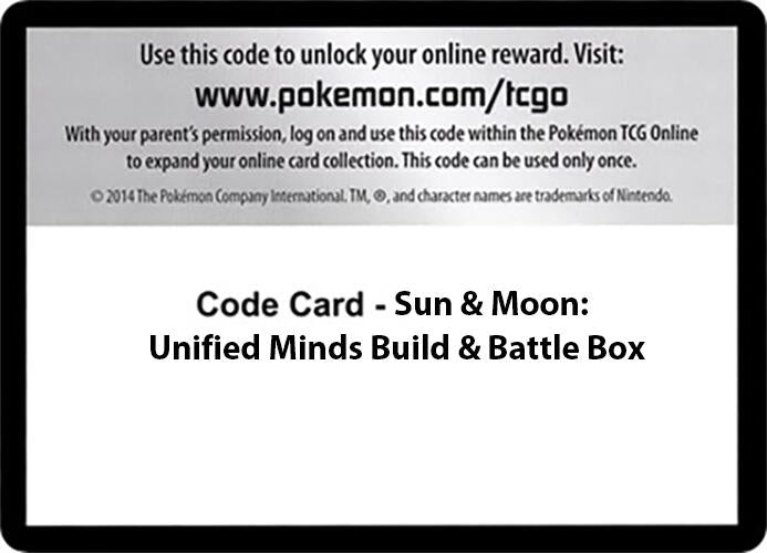 Image for Code Card - Sun & Moon Unified Minds Build & Battle Box (SM - Unified Minds) (SM11) - Pokemon