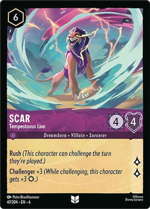 Image for Scar - Tempestuous Lion (47/204) (Azurite Sea) (6) - Disney Lorcana
