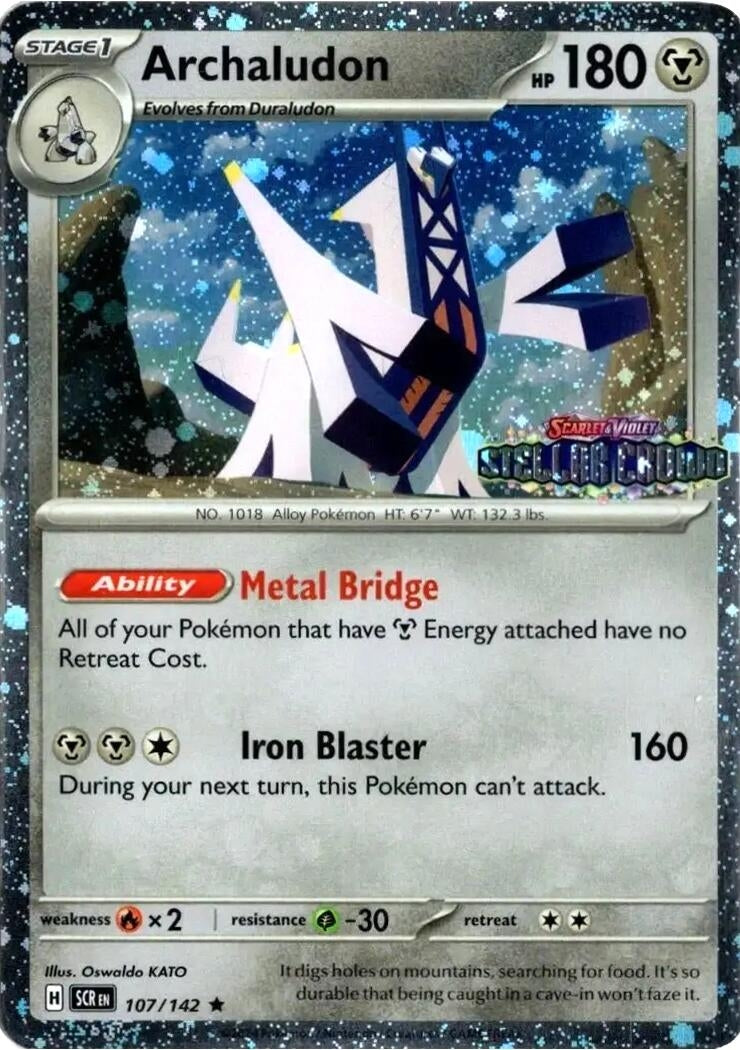 Image for Archaludon - 107/142 (Cosmos Holo) (Stellar Crown Stamp) (107/142) (Miscellaneous Cards & Products) (MCAP) - Pokemon