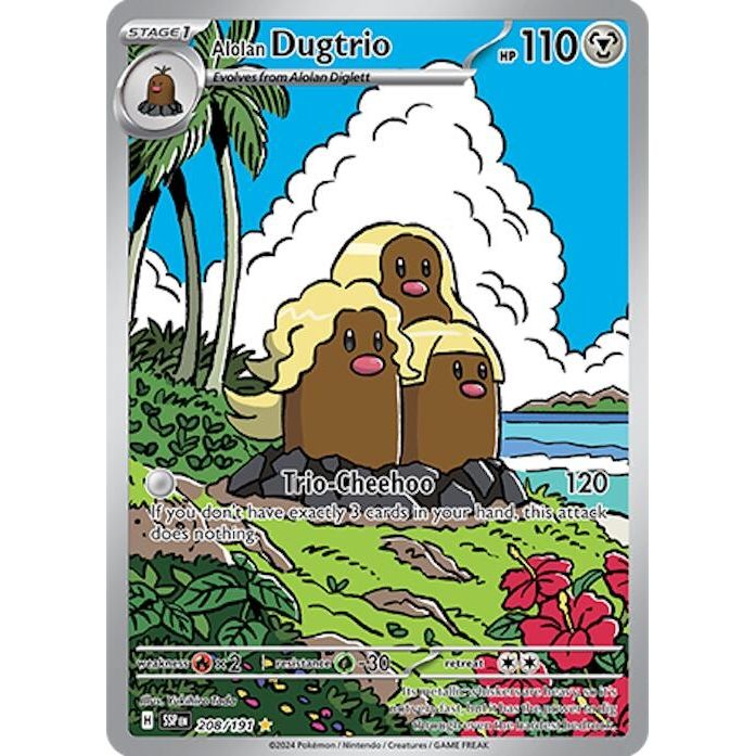 Image for Alolan Dugtrio (208/191) (SV08: Surging Sparks) - Pokemon