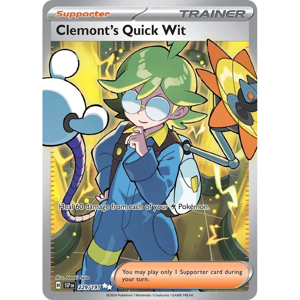Clemont's Quick Wit (229/191) (SV08: Surging Sparks) - PokeBox USA