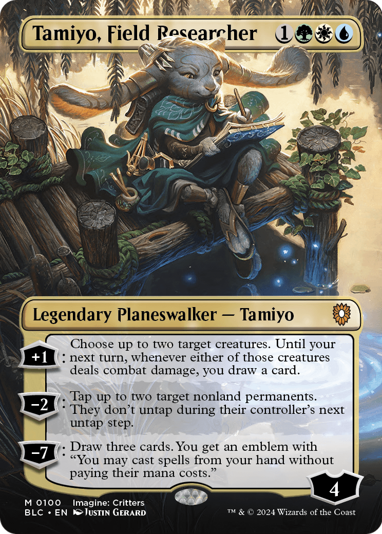Tamiyo, Field Researcher (Borderless) (BLC-100) [Bloomburrow Commander] Foil