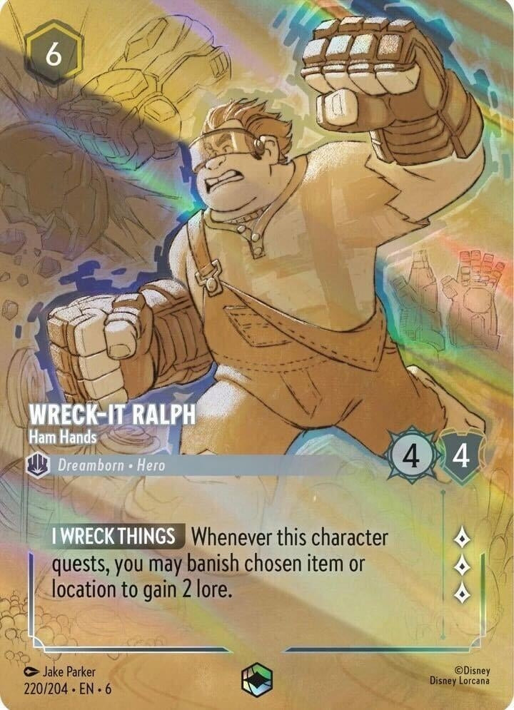 Image for Wreck-It Ralph - Ham Hands (Enchanted) (220/204) (Azurite Sea) (6) - Disney Lorcana