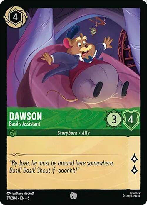 Image for Dawson - Basil's Assistant (77/204) (Azurite Sea) (6) - Disney Lorcana
