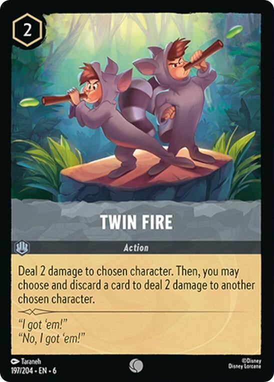 Image for Twin Fire (197/204) (Azurite Sea) (6) - Disney Lorcana