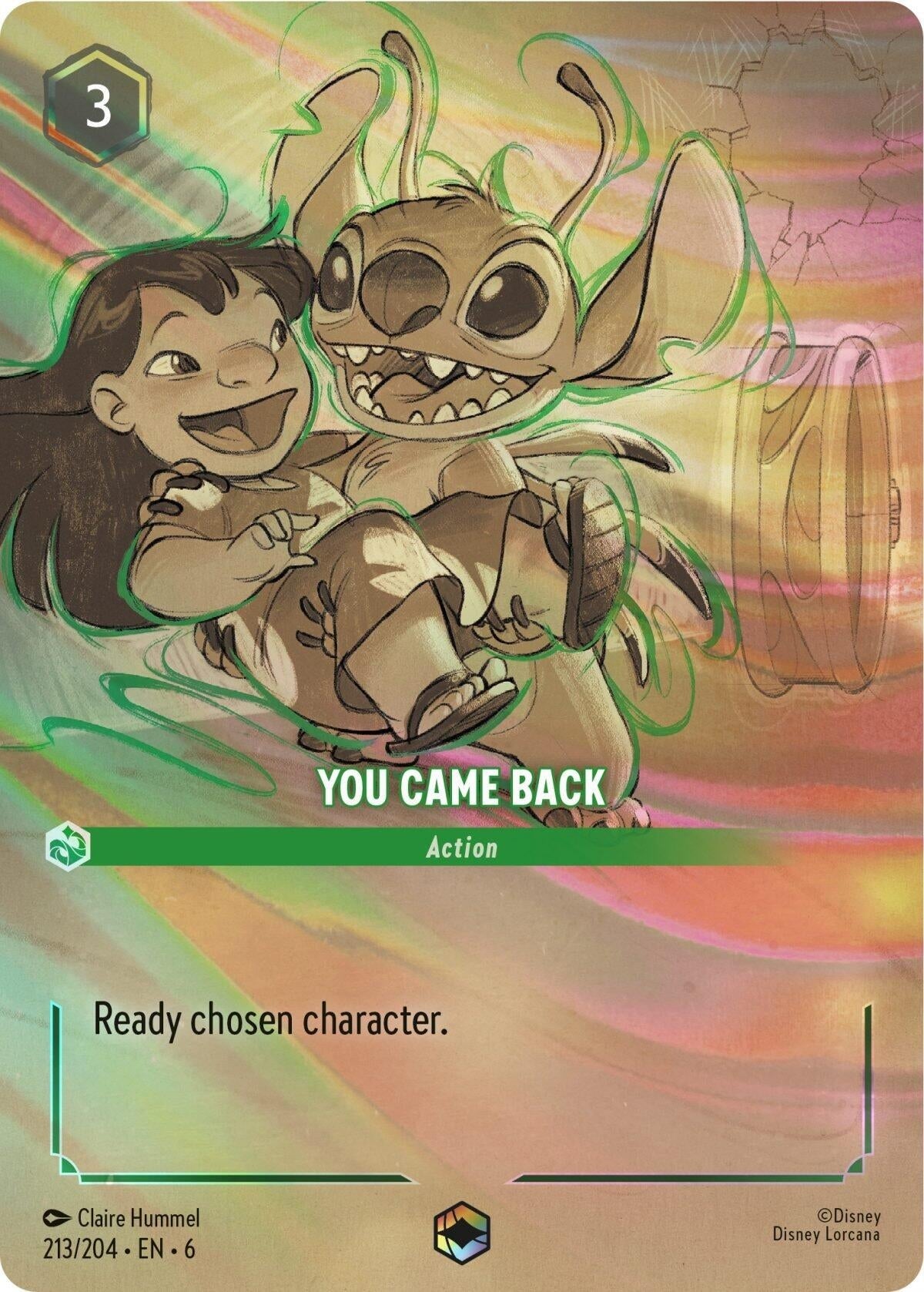 Image for You Came Back (Enchanted) (213/204) (Azurite Sea) (6) - Disney Lorcana