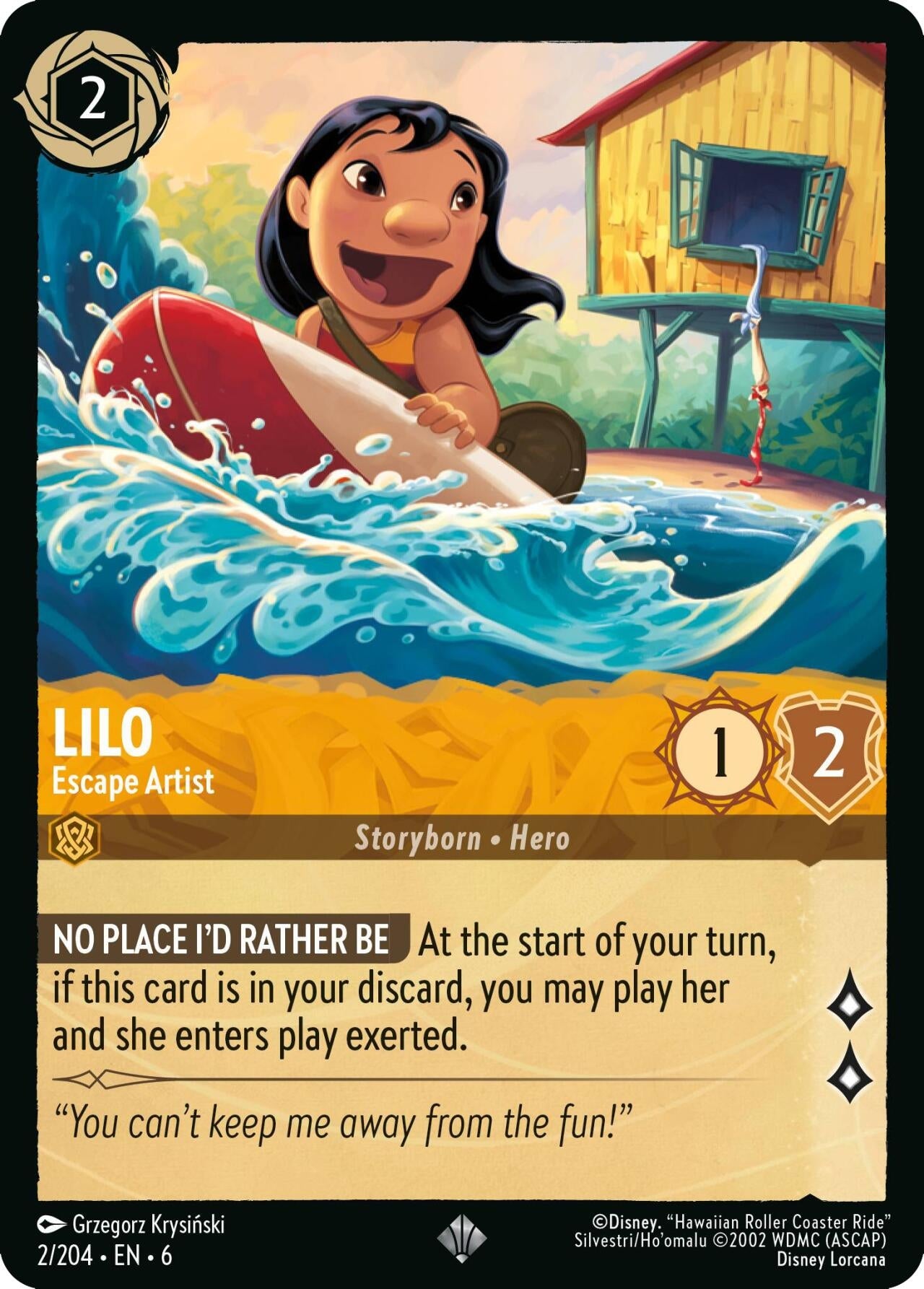 Image for Lilo - Escape Artist (2/204) (Azurite Sea) (6) - Disney Lorcana