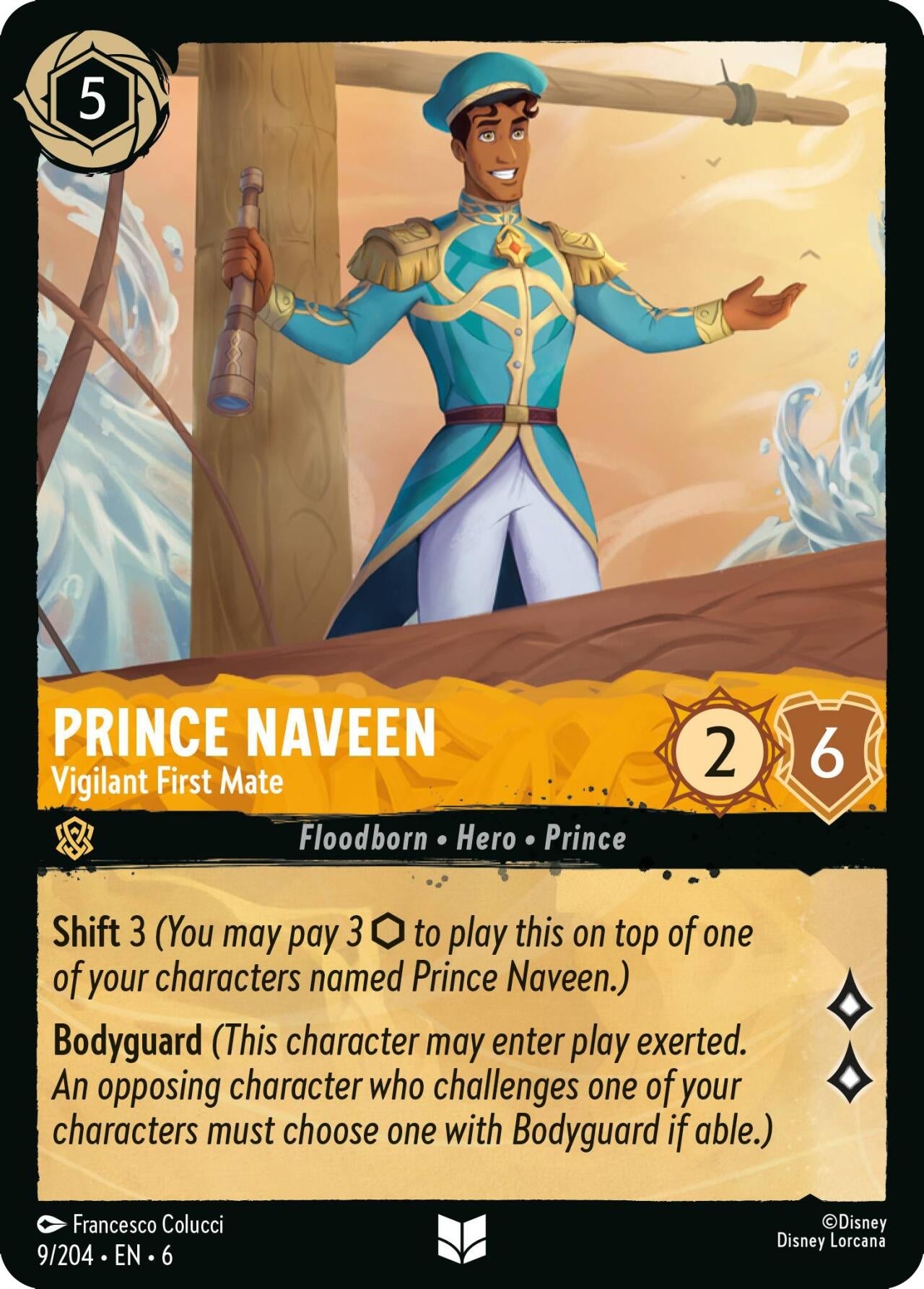 Image for Prince Naveen - Vigilant First Mate (9/204) (Azurite Sea) (6) - Disney Lorcana
