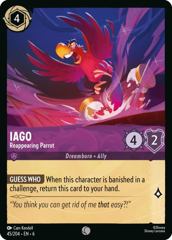 Image for Iago - Reappearing Parrot (45/204) (Azurite Sea) (6) - Disney Lorcana