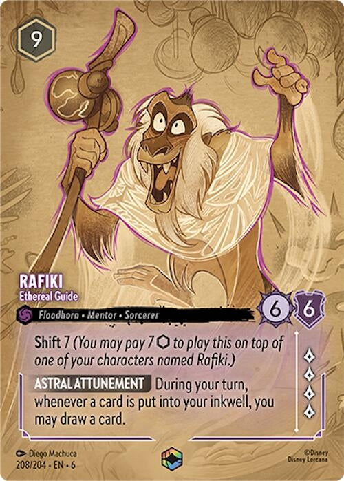 Image for Rafiki - Ethereal Guide (Enchanted) (208/204) (Azurite Sea) (6) - Disney Lorcana