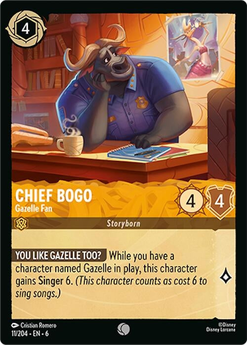 Image for Chief Bogo - Gazelle Fan (11/204) (Azurite Sea) (6) - Disney Lorcana