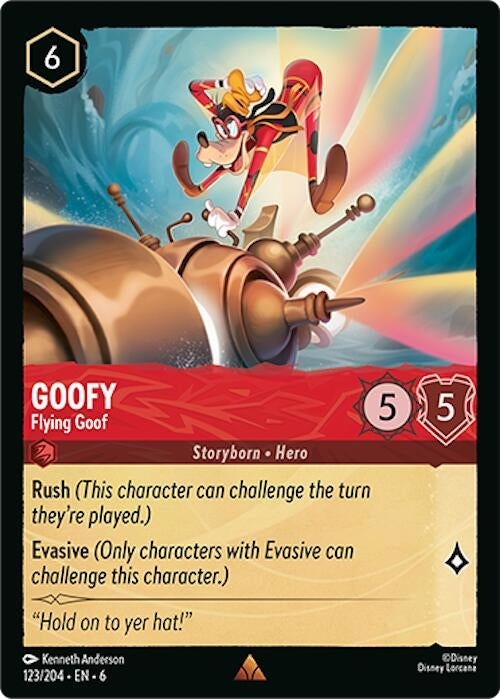Image for Goofy - Flying Goof (123/204) (Azurite Sea) (6) - Disney Lorcana