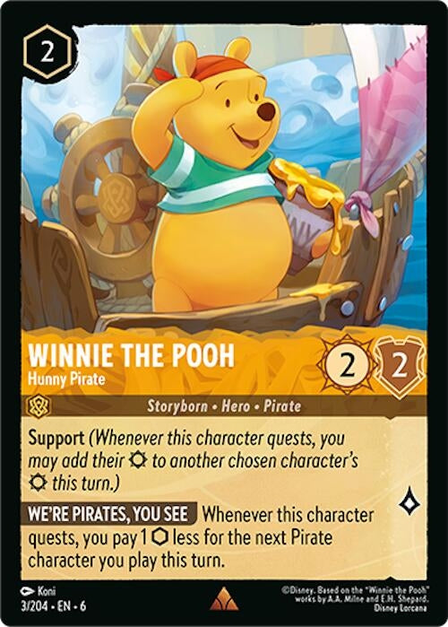 Image for Winnie the Pooh - Hunny Pirate (3/204) (Azurite Sea) (6) - Disney Lorcana