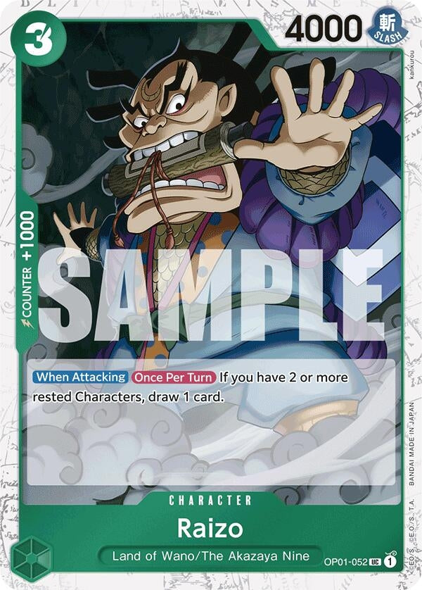 Image for Raizo (Jolly Roger Foil) (OP01-052) (Premium Booster -The Best-) (PRB-01) - One Piece Card Game