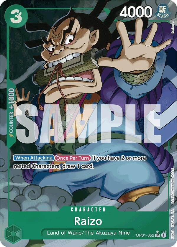 Image for Raizo (Full Art) (OP01-052) (Premium Booster -The Best-) (PRB-01) - One Piece Card Game