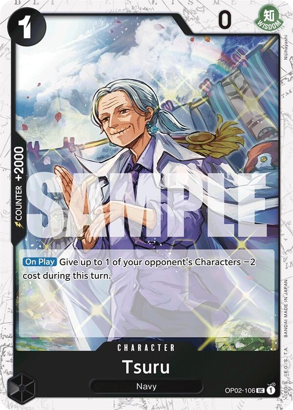 Image for Tsuru (Jolly Roger Foil) (OP02-106) (Premium Booster -The Best-) (PRB-01) - One Piece Card Game