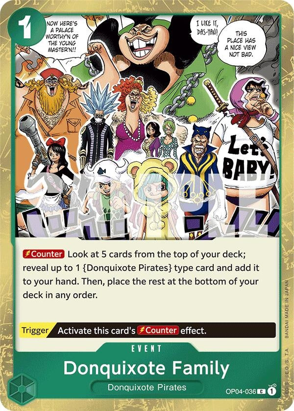 Image for Donquixote Family (Jolly Roger Foil) (OP04-036) (Premium Booster -The Best-) (PRB-01) - One Piece Card Game